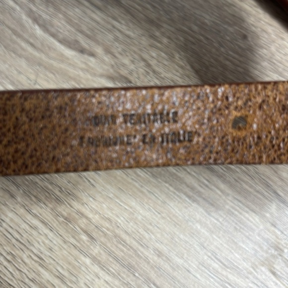 VINTAGE Garaglias Italian Belt Cognac Brown Genuine Leather Silver Tone Chain 30 - Picture 8 of 12